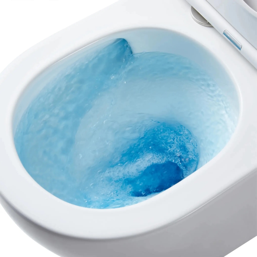 REA-C1259 - Κρεμαστή λεκάνη WC με κάθισμα CARLO MINI TORNADO RIMLESS, κεραμική/γυαλιστερό λευκό