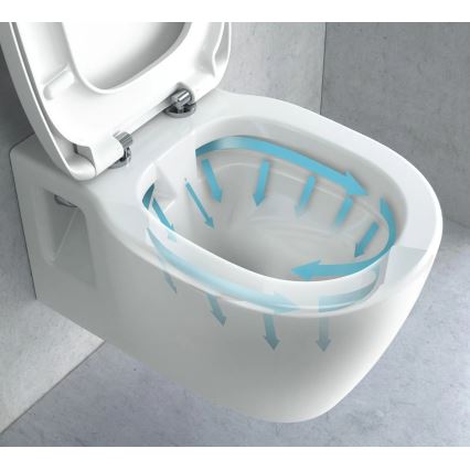REA-C1400 - Κρεμαστή λεκάνη WC με κάθισμα CARTER RIMLESS, κεραμικό/λευκό