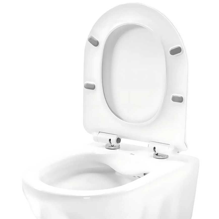 REA-C1652 - Κρεμαστή λεκάνη WC με κάθισμα GUSTAVO RIMLESS κεραμικό/λευκό