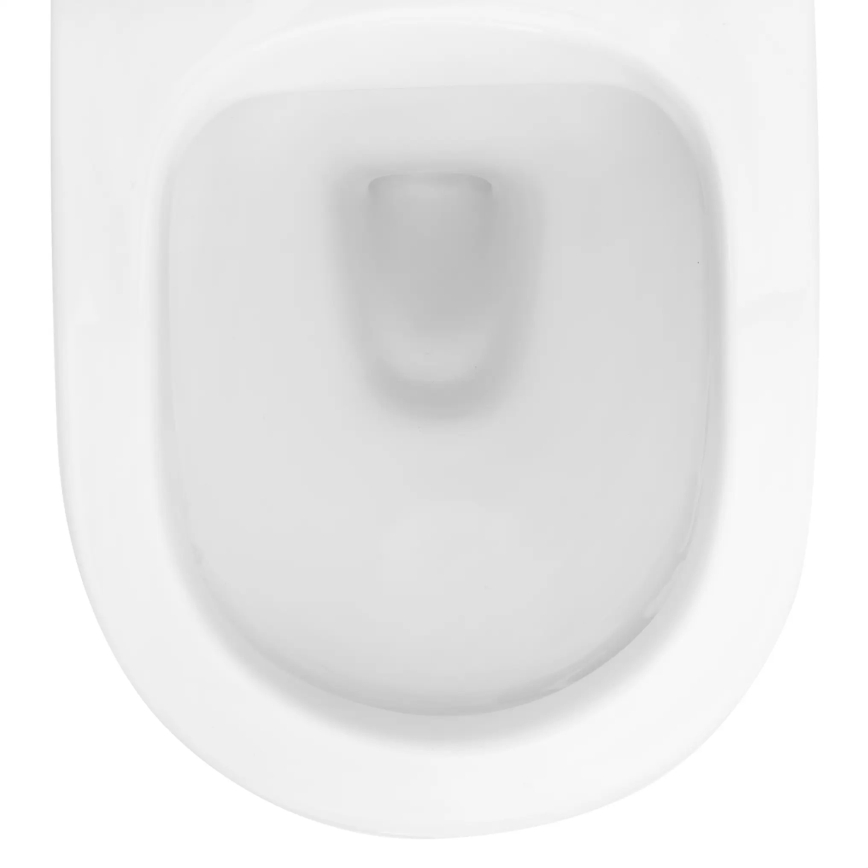 REA-C2760 - Κρεμαστή λεκάνη WC με κάθισμα CARLO FLAT MINI RIMLESS, κεραμική/γυαλιστερό λευκό
