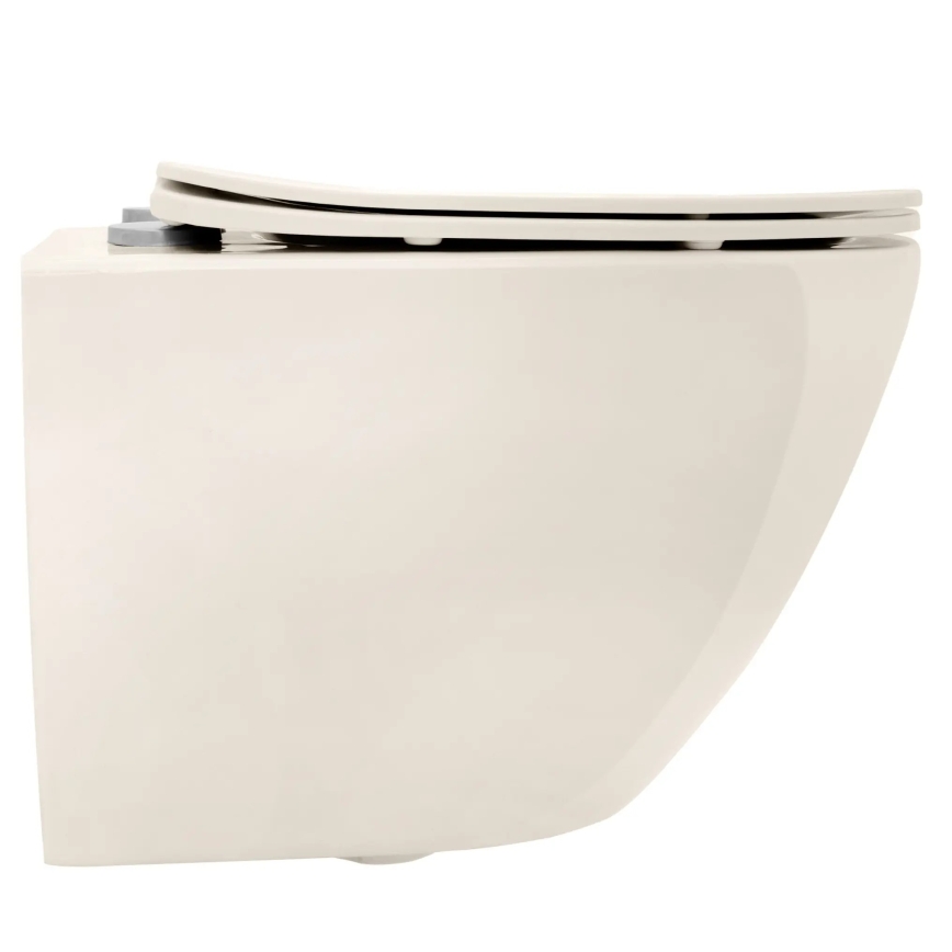 REA-C5500 - Επιτοίχιο WC με κάθισμα CARLO MINI TORNADO RIMLESS κεραμικό/κρεμ
