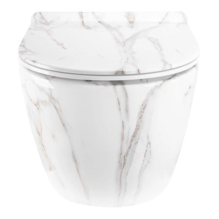 REA-C6390 - Επιτοίχιο WC με κάθισμα CARTER TORNADO RIMLESS κεραμικό/απομίμηση πέτρας
