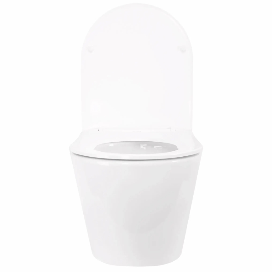 REA-C6800 - Επιτοίχια λεκάνη WC με κάθισμα TITO TORNADO RIMLESS κεραμική/λευκή