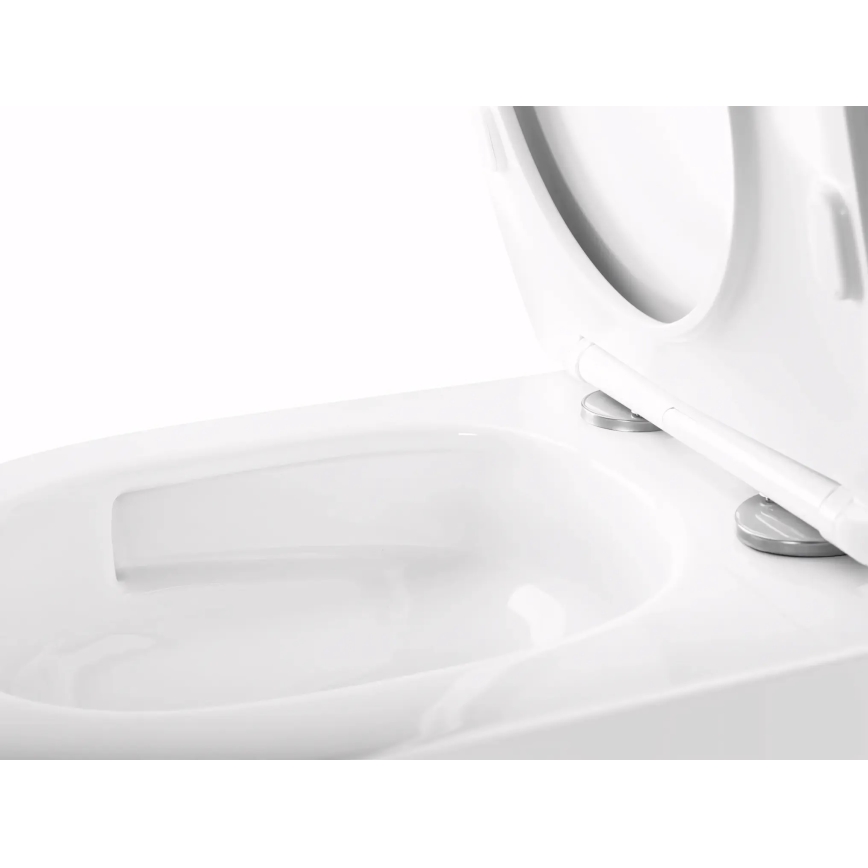 REA-C6800 - Επιτοίχια λεκάνη WC με κάθισμα TITO TORNADO RIMLESS κεραμική/λευκή