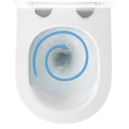 REA-C6800 - Επιτοίχια λεκάνη WC με κάθισμα TITO TORNADO RIMLESS κεραμική/λευκή
