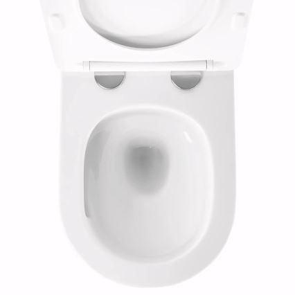REA-C6800 - Επιτοίχια λεκάνη WC με κάθισμα TITO TORNADO RIMLESS κεραμική/λευκή