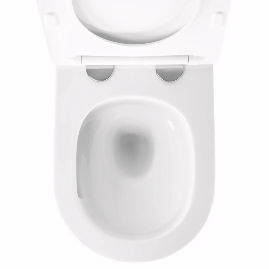 REA-C6800 - Επιτοίχια λεκάνη WC με κάθισμα TITO TORNADO RIMLESS κεραμική/λευκή