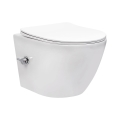 REA-C9701 - Επιτοίχιο WC με ψεκαστήρα μπιντέ και κάθισμα CARLO LUX κεραμικό/λευκό