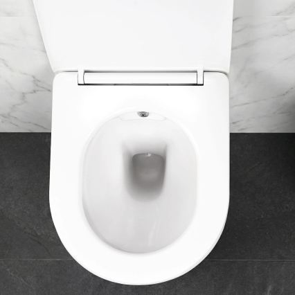REA-C9701 - Επιτοίχιο WC με ψεκαστήρα μπιντέ και κάθισμα CARLO LUX κεραμικό/λευκό