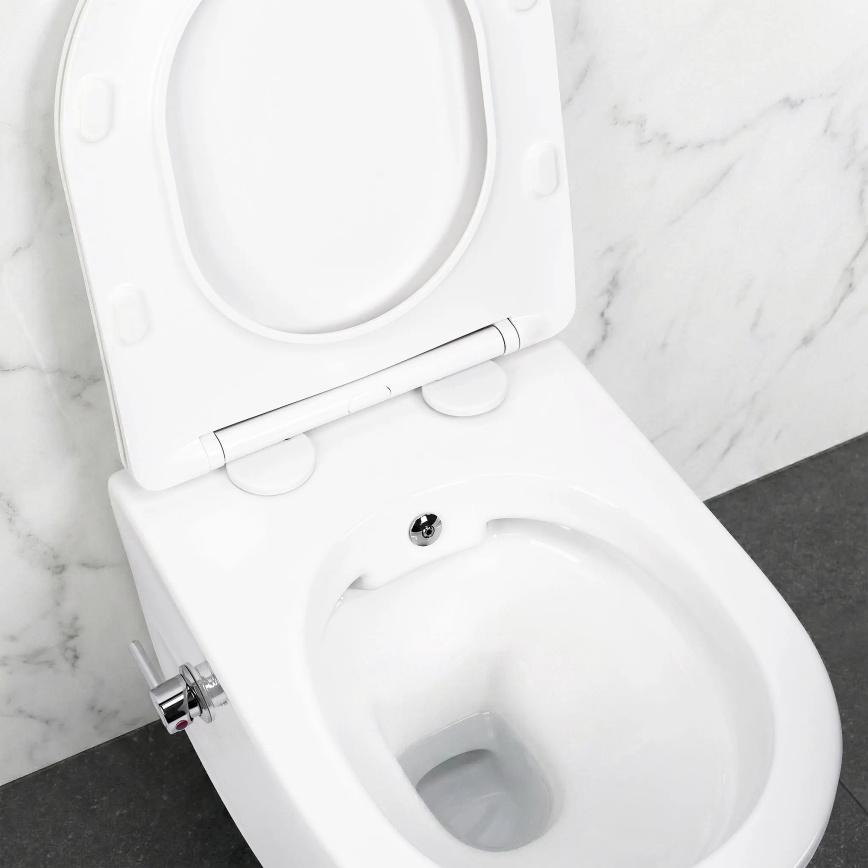 REA-C9701 - Επιτοίχιο WC με ψεκαστήρα μπιντέ και κάθισμα CARLO LUX κεραμικό/λευκό
