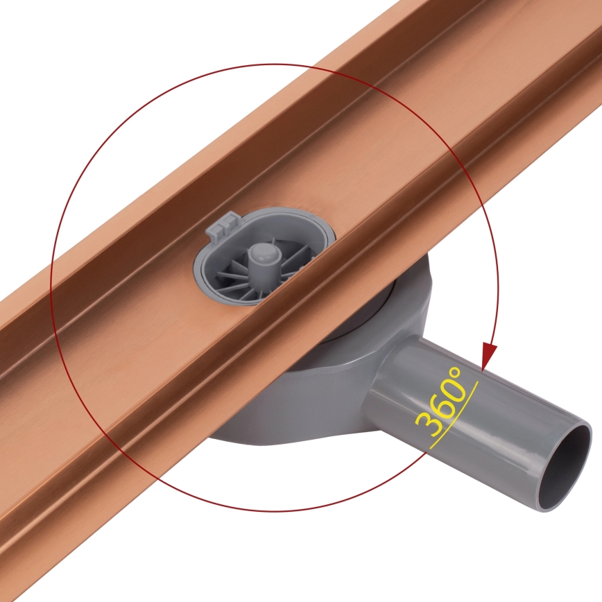 REA-G4801 - Γραμμικό κανάλι αποστράγγισης NEOX PRO 70 cm, βουρτσισμένος χαλκός