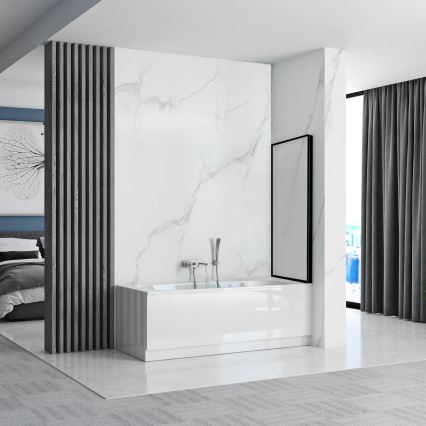 REA-K7632 - Κινητή οθόνη μπανιέρας LAGOS 140x70 cm μαύρη/διάφανη