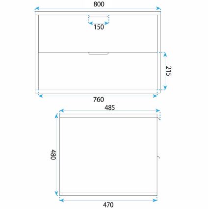 REA-M0409 - Επιτοίχιο ντουλάπι μπάνιου MONO 80x48,5 εκ. για τοποθέτηση κάτω από τον νιπτήρα, μπεζ