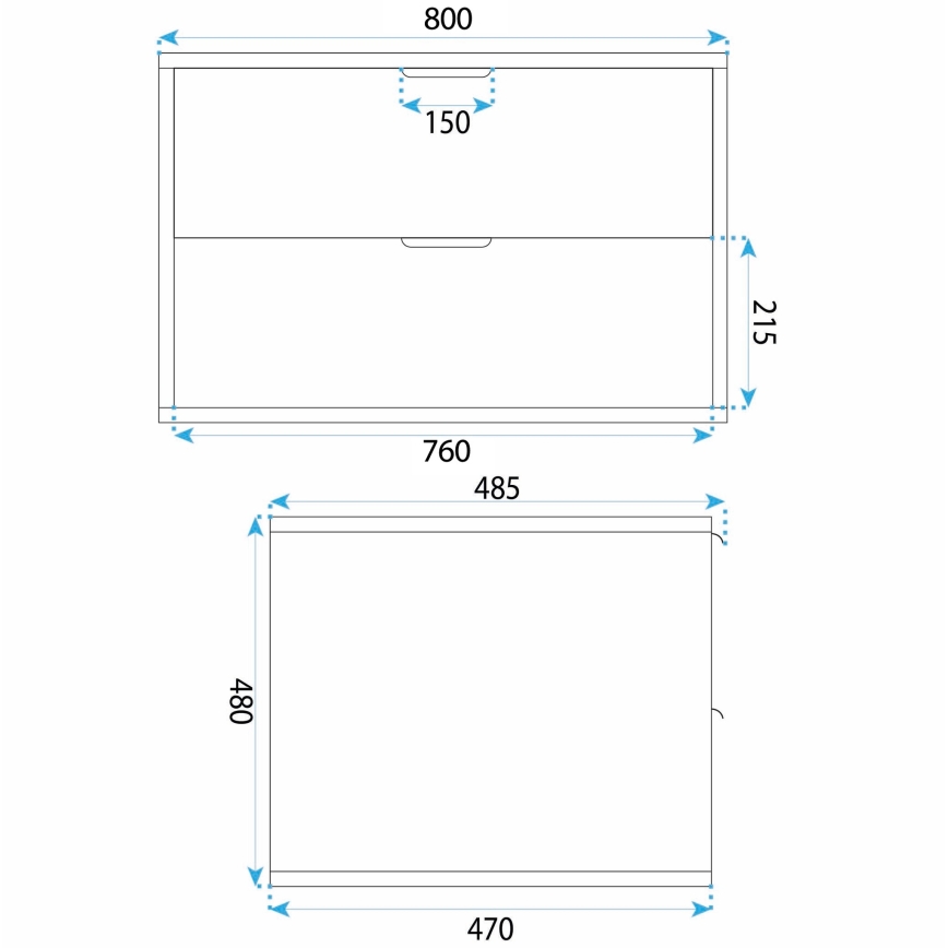 REA-M0409 - Επιτοίχιο ντουλάπι μπάνιου MONO 80x48,5 εκ. για τοποθέτηση κάτω από τον νιπτήρα, μπεζ