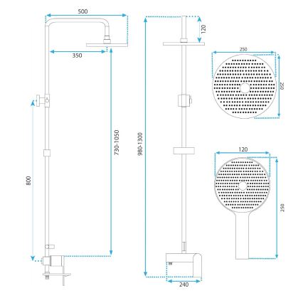 REA-P2418 - Σετ ντους με μίξερ AVALON, φινίρισμα βουρτσισμένου χαλκού