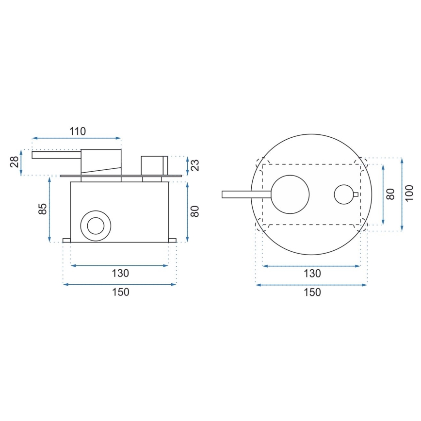 REA-P4100 - Σετ ντους με εντοιχιζόμενη μπαταρία LUNGO μαύρο