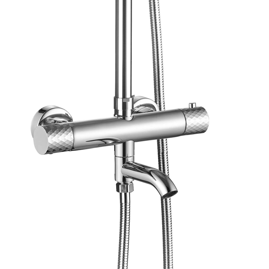 REA-P5961 - Σετ ντους με θερμοστατική μπαταρία LUNGO DIAMOND σε γυαλιστερό χρώμιο