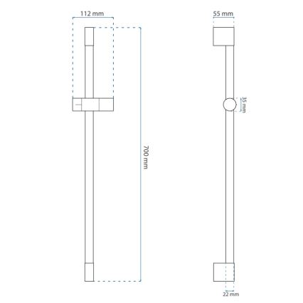 REA-P5981 - Βάση χειρολαβής ντους 70 cm, χρυσή