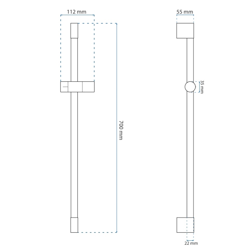 REA-P5981 - Βάση χειρολαβής ντους 70 cm, χρυσή