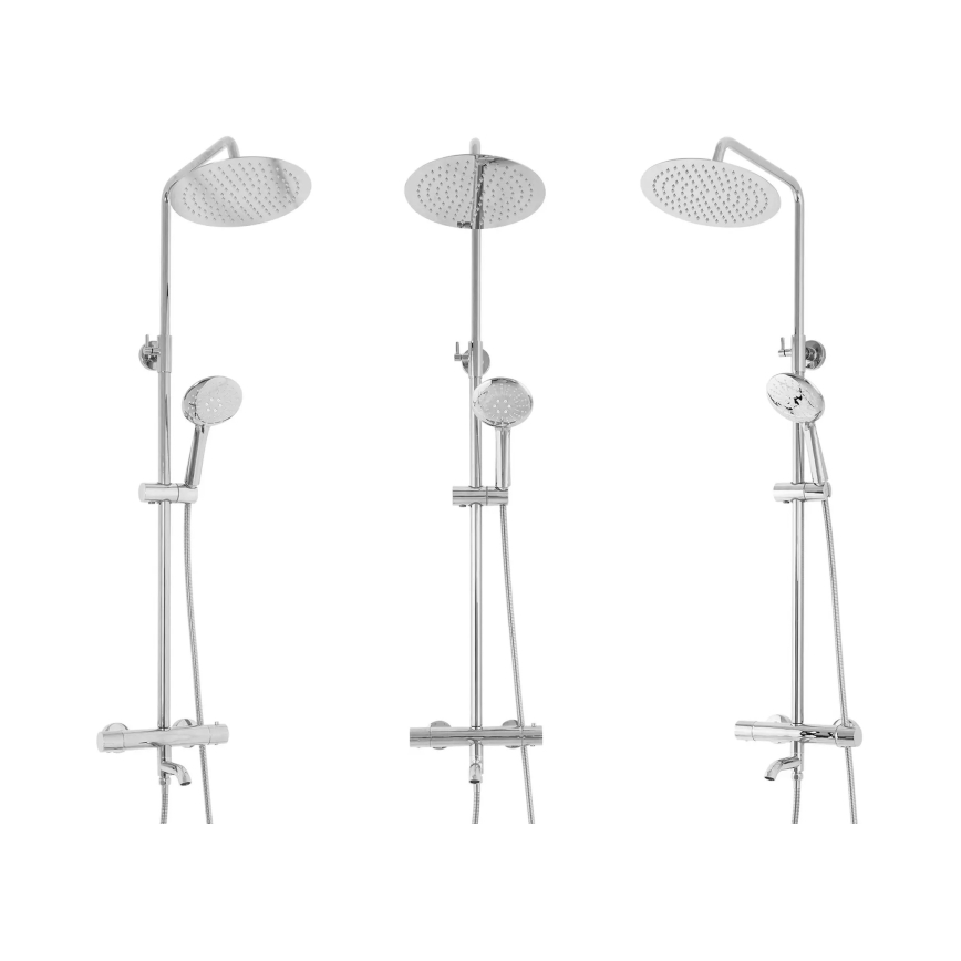 REA-P6607 - Σετ ντους με θερμοστατική μπαταρία LUNGO, γυαλιστερό χρώμιο