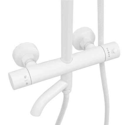 REA-P6608 - Σετ ντους με θερμοστατικό μίκτη LUNGO σε ματ λευκό