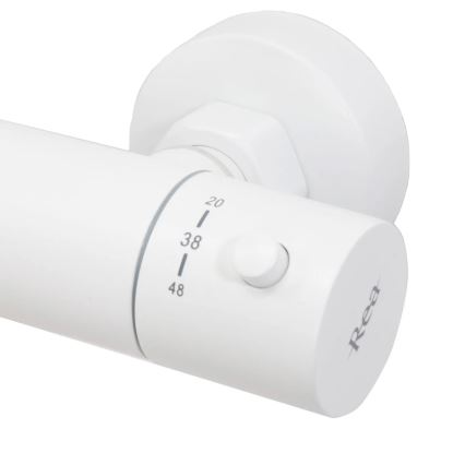 REA-P6608 - Σετ ντους με θερμοστατικό μίκτη LUNGO σε ματ λευκό