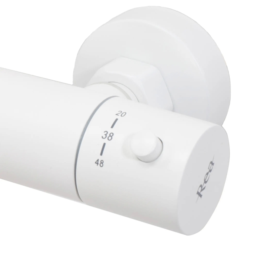 REA-P6608 - Σετ ντους με θερμοστατικό μίκτη LUNGO σε ματ λευκό