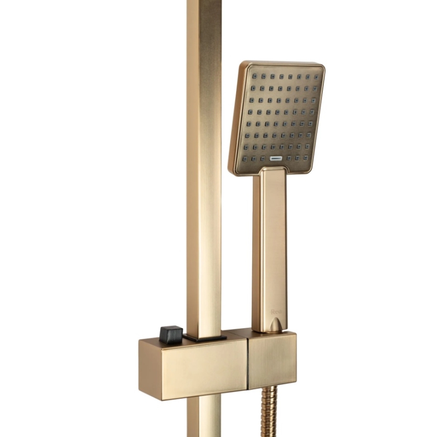 REA-P7050 - Σετ ντους με μπαταρία JACK, βούρτσιστο χρυσό