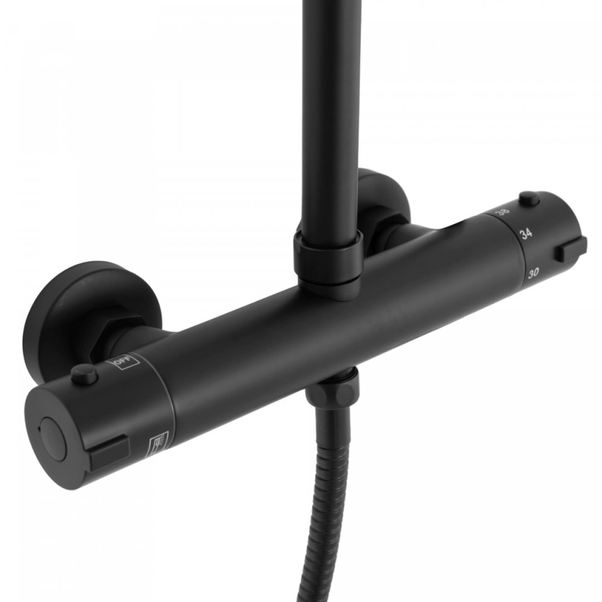 REA-P8804 - Σετ ντους με θερμοστατική μπαταρία BLISS μαύρο ματ