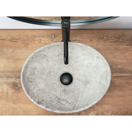 REA-U0165 - Επιτραπέζιος νιπτήρας SOFIA 34,5x41 cm κεραμικός/ανοιχτό πέτρωμα