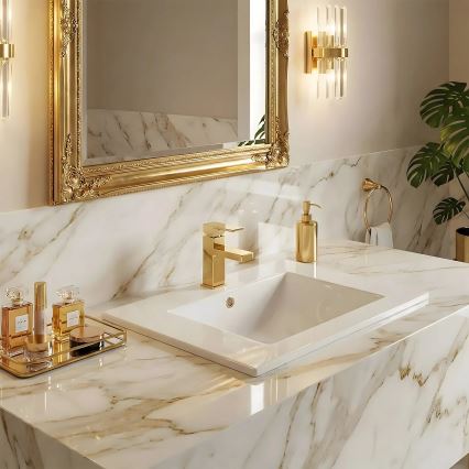 REA-U0190 - Ενθετός νιπτήρας DAFNE 46,5x72 cm κεραμικός/γυαλιστερό λευκό