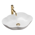 REA-U0265 - Επιτραπέζιος νιπτήρας PEARL 38x50,5 cm, κεραμικός, γυαλιστερό λευκό