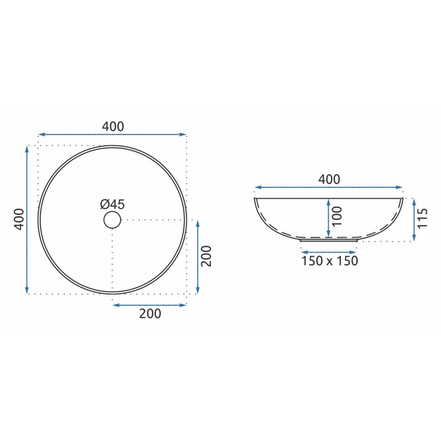 REA-U0267 - Νιπτήρας πάγκου ARTE pr. 40 cm κεραμικό/διακοσμητικό μοτίβο