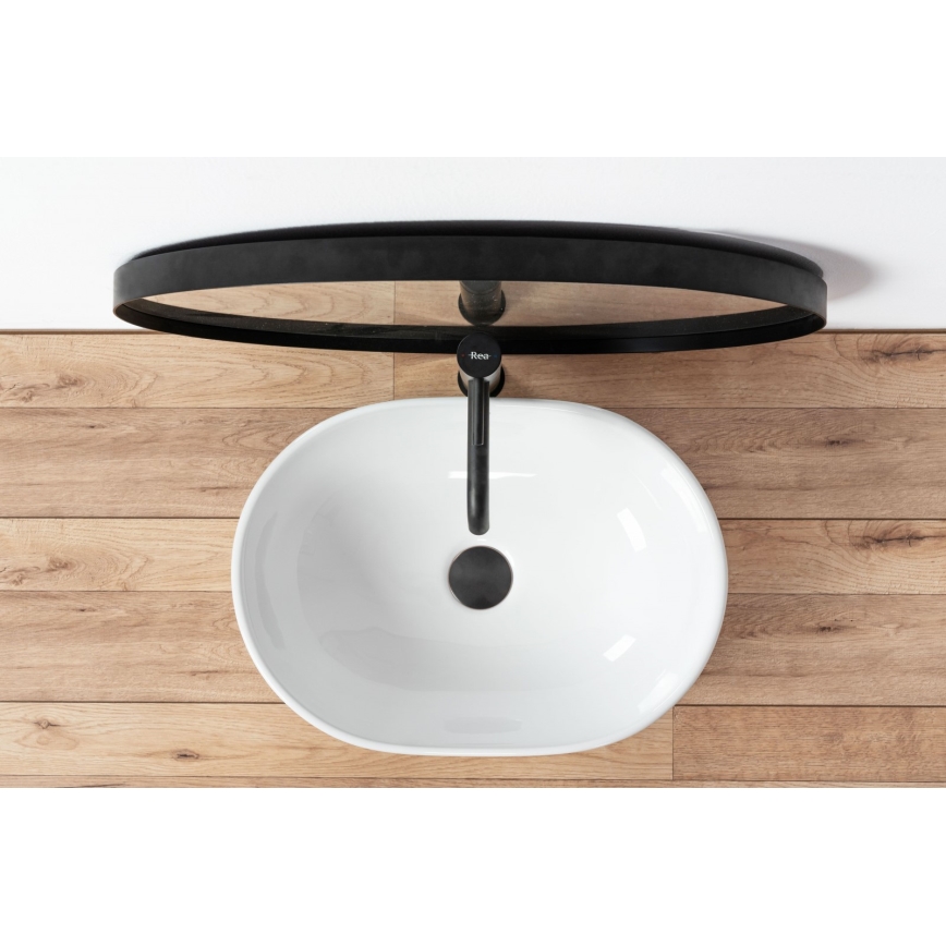 REA-U0416 - Επιτραπέζιος νιπτήρας AMELIA 34,5x48 cm κεραμικός/γυαλιστερό λευκό