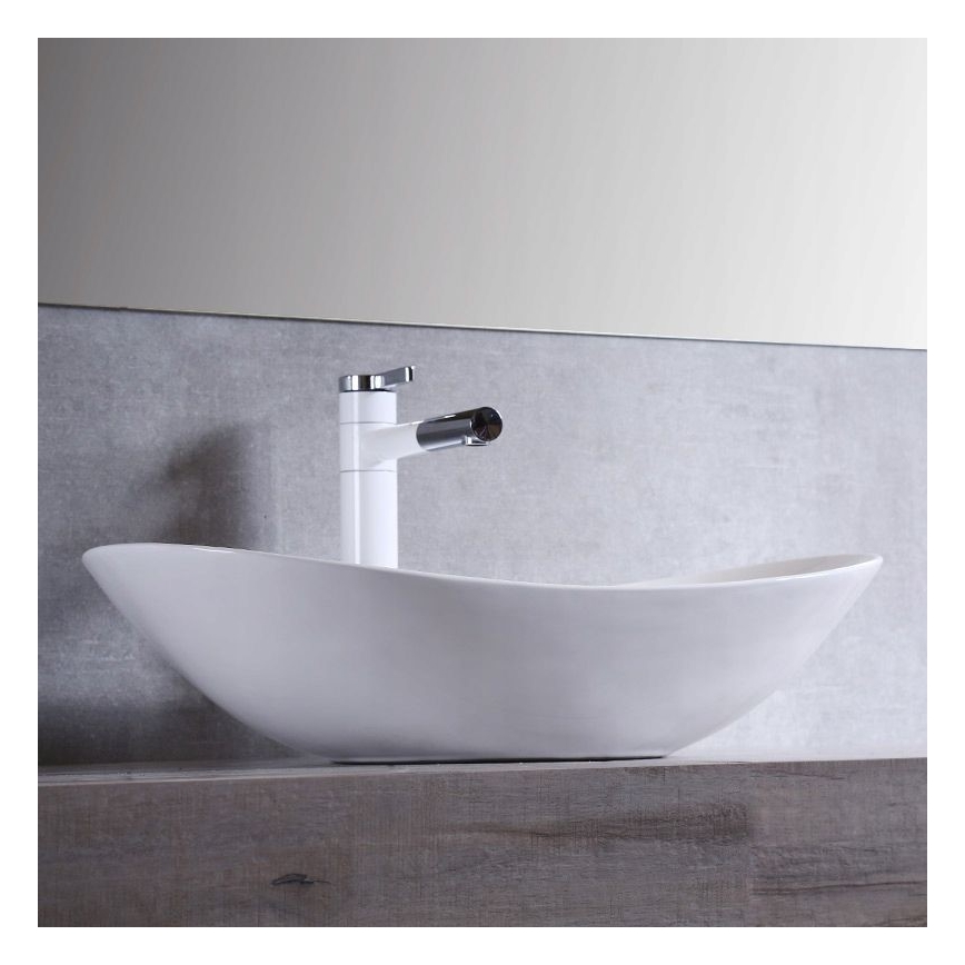 REA-U0441 - Επιτραπέζιος νιπτήρας ROYAL 35,5x61,5 cm, κεραμικός, γυαλιστερό λευκό