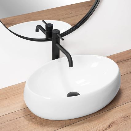 REA-U0462 - Νιπτήρας επιτραπέζιος LINDA 34x48,5 cm κεραμικός/γυαλιστερό λευκό