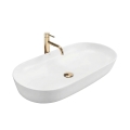REA-U0563 - Νιπτήρας επιτραπέζιος CLEO 41x81 cm κεραμικό/γυαλιστερό λευκό