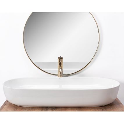 REA-U0563 - Νιπτήρας επιτραπέζιος CLEO 41x81 cm κεραμικό/γυαλιστερό λευκό