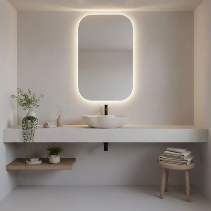 REA-U0617 - Νιπτήρας επιτραπέζιος PEARL 38x50,5 cm κεραμικός/μπεζ/απομίμηση πέτρας