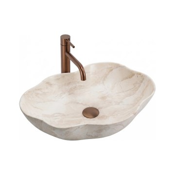 REA-U0619 - Νιπτήρας για πάγκο PEARL 38x50,5 cm κεραμικός/μπεζ