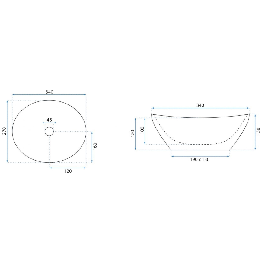REA-U0623 - Επιτραπέζιος νιπτήρας SOFIA MINI 27x34 cm κεραμικός/γυαλιστερό λευκό