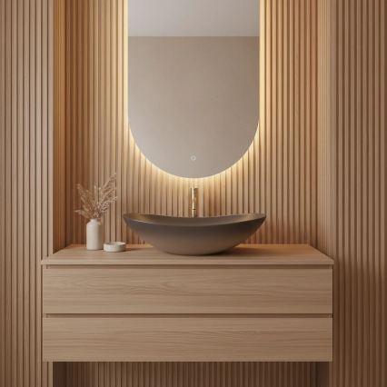 REA-U0626 - Νιπτήρας για πάγκο ROYAL 36x62 cm κεραμικός/καφέ