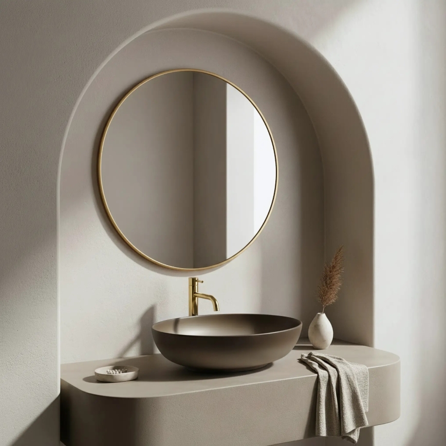 REA-U0627 - Επιτραπέζιος νιπτήρας CAROLA 39x51,5 cm κεραμικός/καφέ