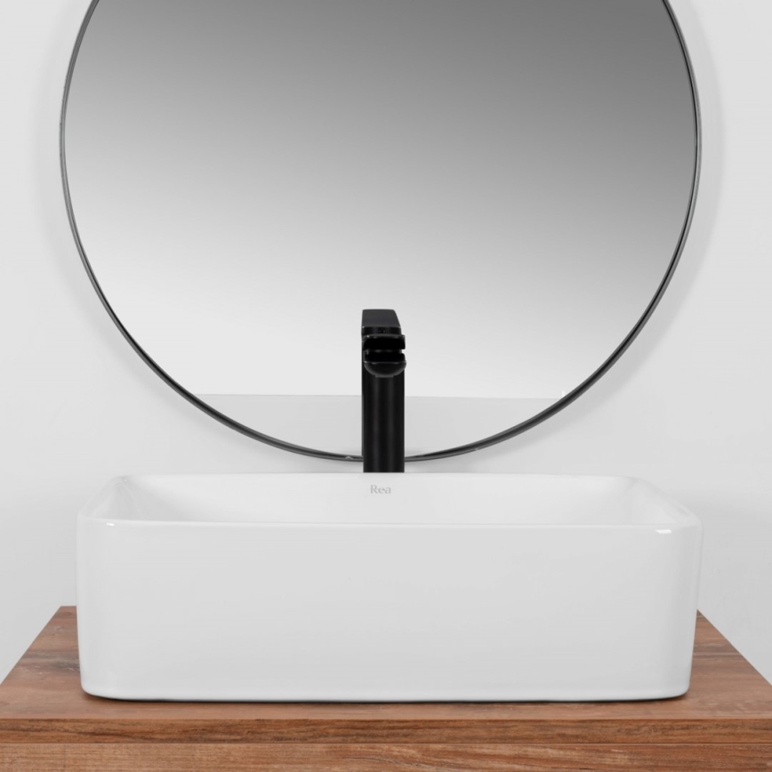 REA-U0669 - Νιπτήρας για τοποθέτηση πάνω στον πάγκο ANITA 37,5x48,5 cm κεραμικός/γυαλιστερό λευκό