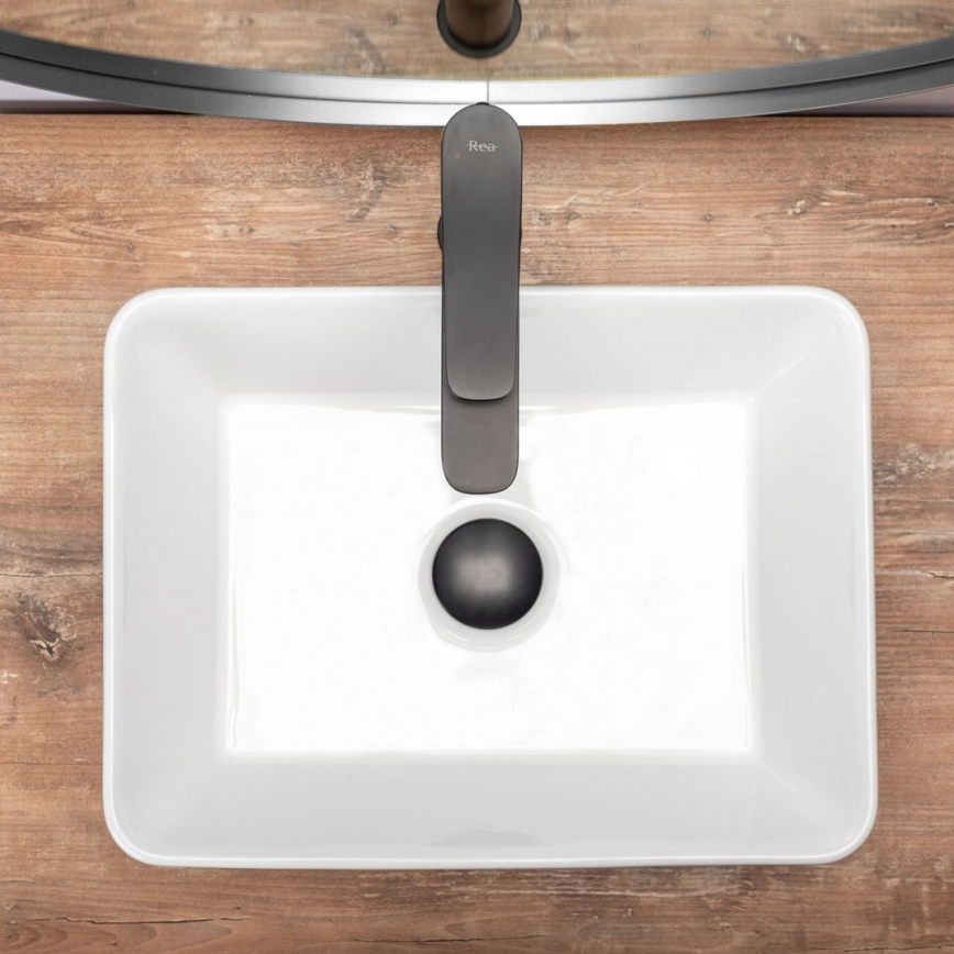 REA-U0952 - Νιπτήρας για πάγκο ANITA MINI 31x41 cm κεραμικός σε γυαλιστερό λευκό