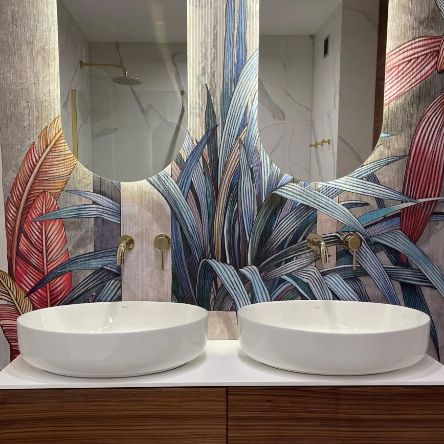 REA-U1223 - Νιπτήρας επιτραπέζιος QUEEN 41,5x55 cm κεραμικός/γυαλιστερό λευκό