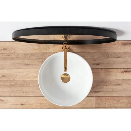 REA-U18918 - Επιτραπέζιος νιπτήρας SAMI Ø 36 εκ., κεραμικός, γυαλιστερό λευκό