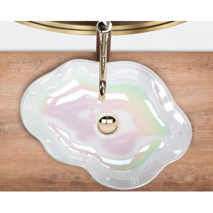 REA-U3309 - Επιτραπέζιος νιπτήρας PEARL 38x50,5 cm κεραμικός/πολύχρωμος