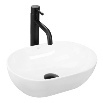 REA-U3322 - Επιτραπέζιος νιπτήρας AMELIA MINI 26x38 cm, από κεραμικό σε γυαλιστερό λευκό