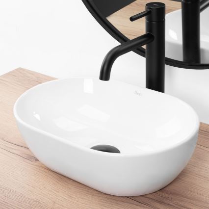 REA-U3322 - Επιτραπέζιος νιπτήρας AMELIA MINI 26x38 cm, από κεραμικό σε γυαλιστερό λευκό